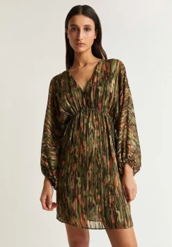 Scalpers Dresses<Mini Print Dress With Metallic Detail