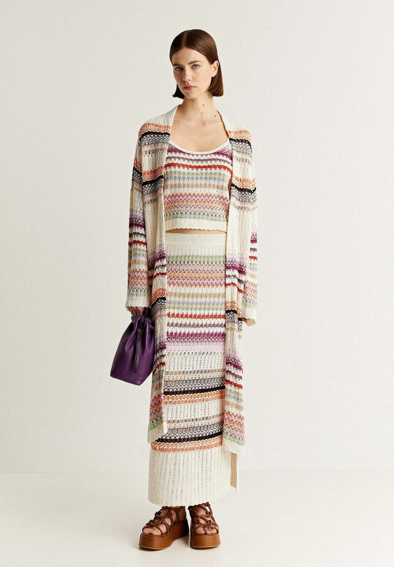 Scalpers Sweaters And Cardigans<Multicolor Crochet Cardigan
