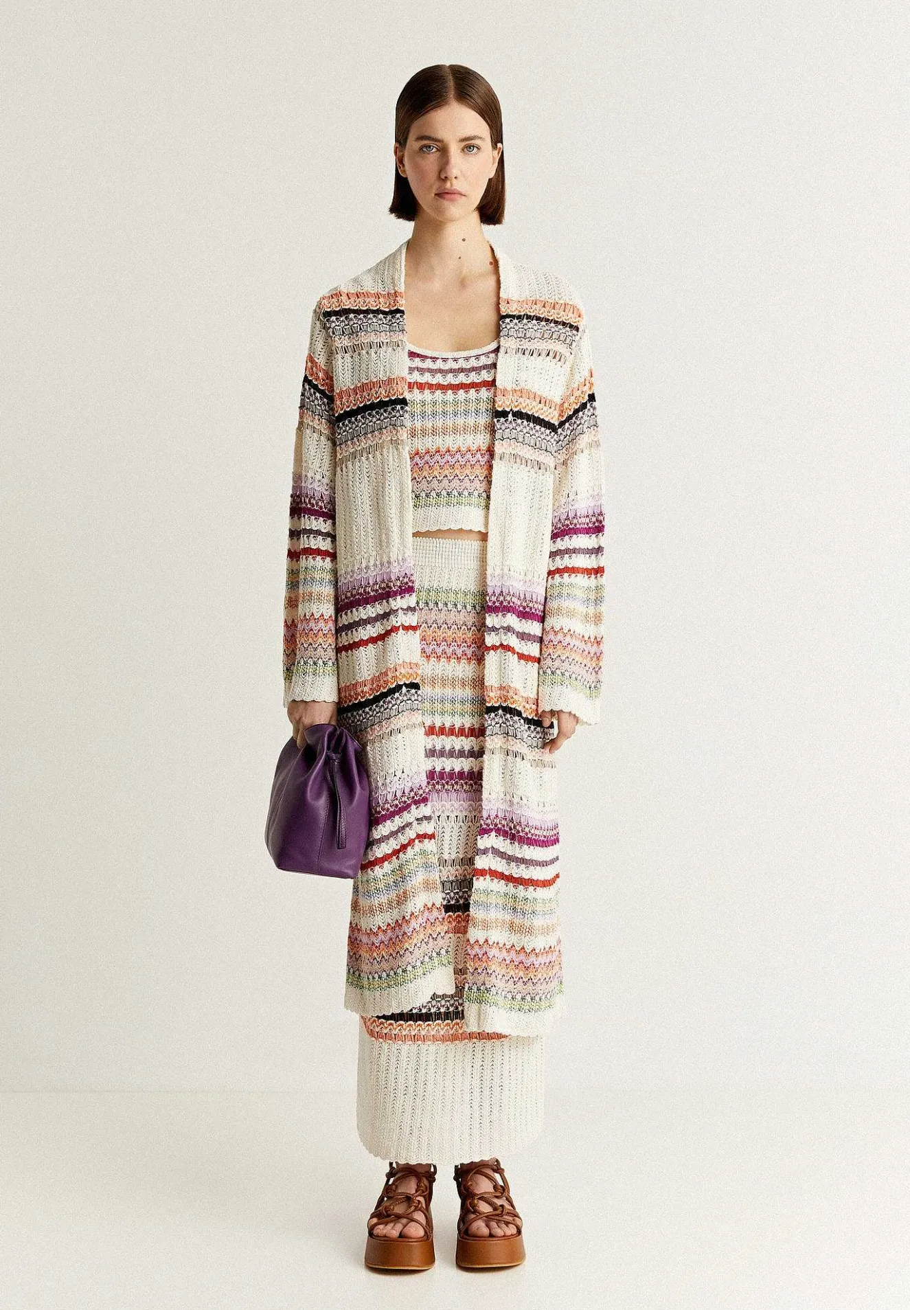 Scalpers Sweaters And Cardigans<Multicolor Crochet Cardigan