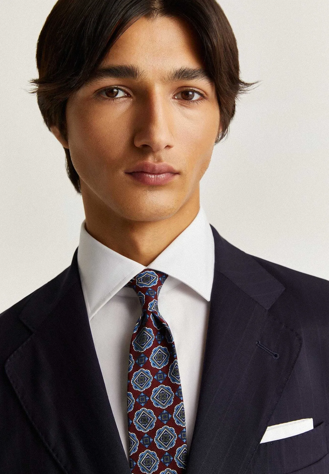 Scalpers Suits<Navy Blue Striped Wool Suit