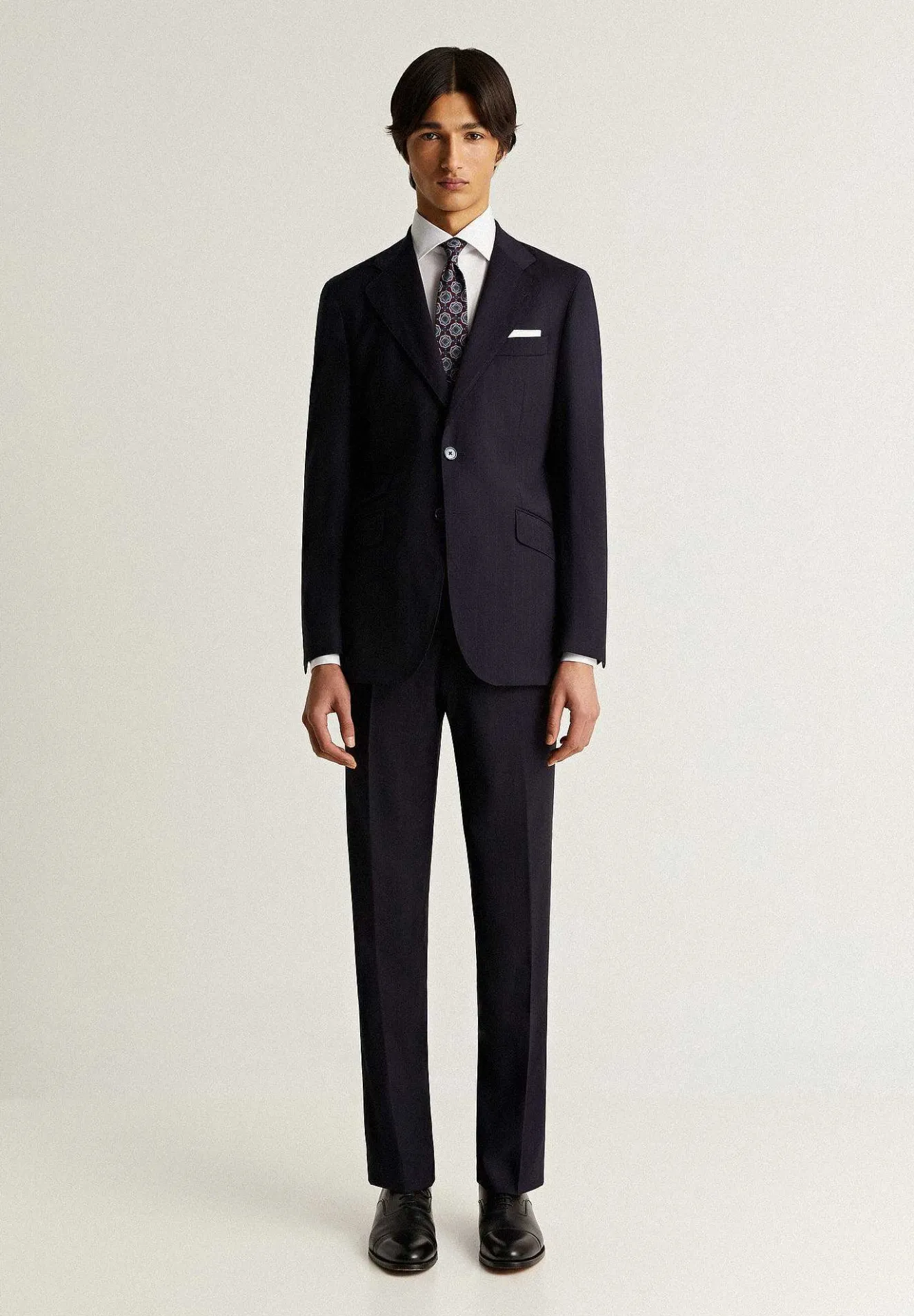 Scalpers Suits<Navy Blue Striped Wool Suit