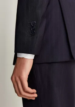 Scalpers Suits<Navy Blue Striped Wool Suit