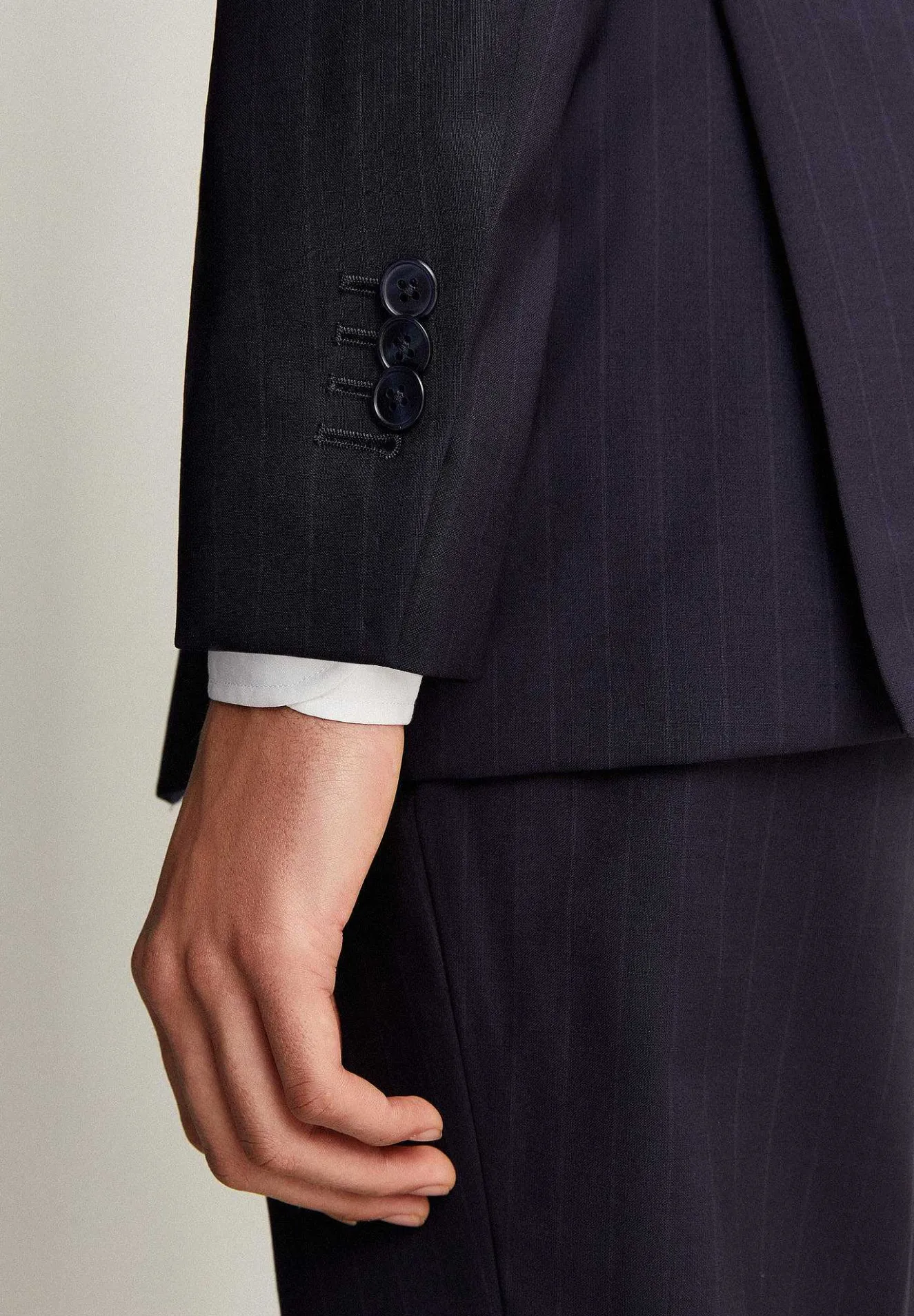 Scalpers Suits<Navy Blue Striped Wool Suit