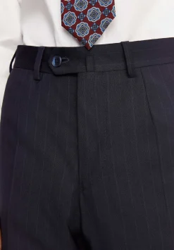 Scalpers Suits<Navy Blue Striped Wool Suit