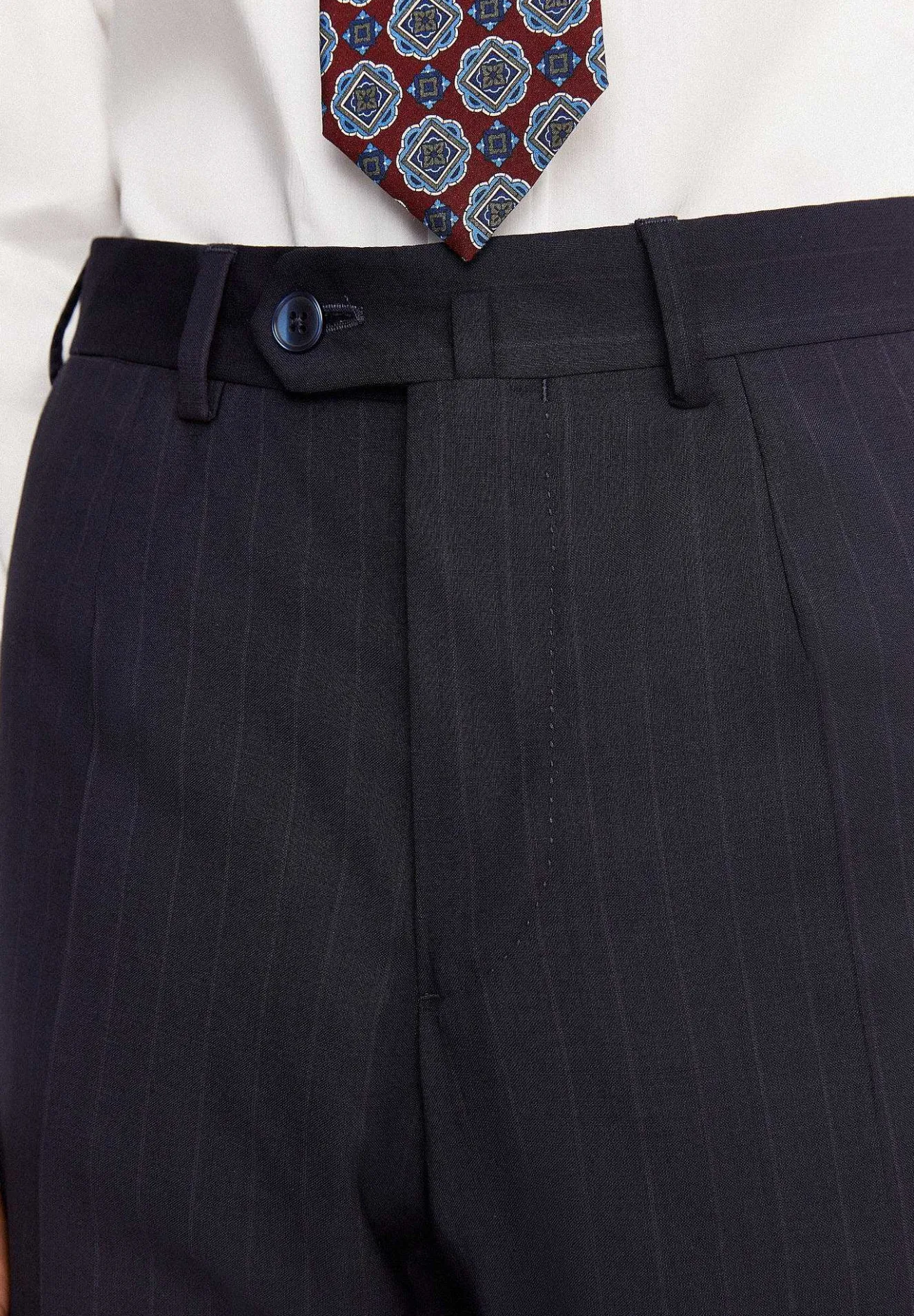 Scalpers Suits<Navy Blue Striped Wool Suit