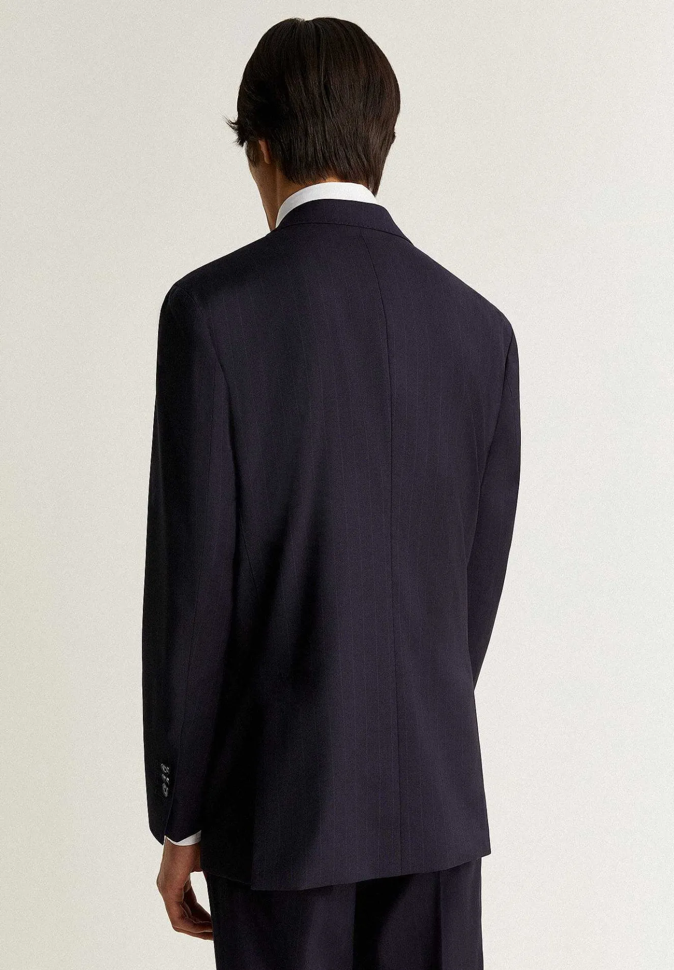 Scalpers Suits<Navy Blue Striped Wool Suit