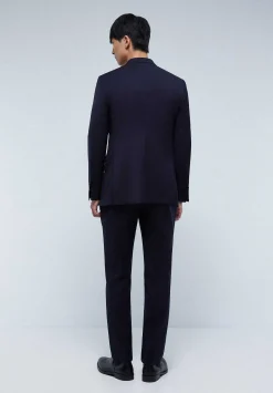 Scalpers Suits<Navy Blue Structured Suit With Pockets
