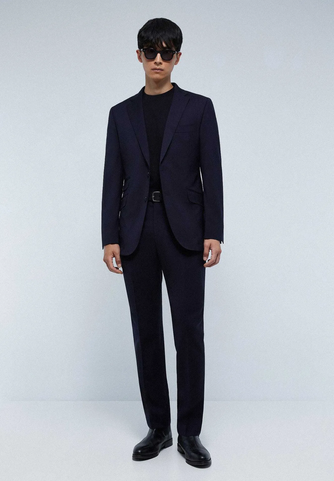 Scalpers Suits<Navy Blue Structured Suit With Pockets