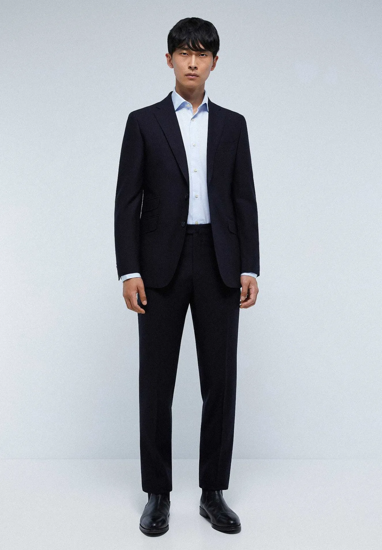 Scalpers Suits<Navy Blue Wool Structured Suit
