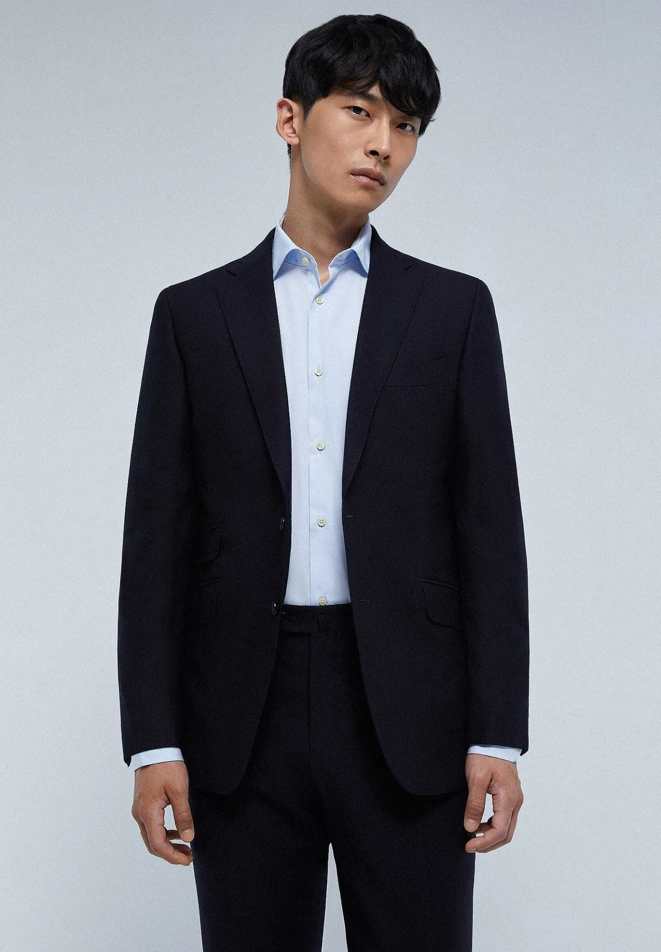 Scalpers Suits<Navy Blue Wool Structured Suit