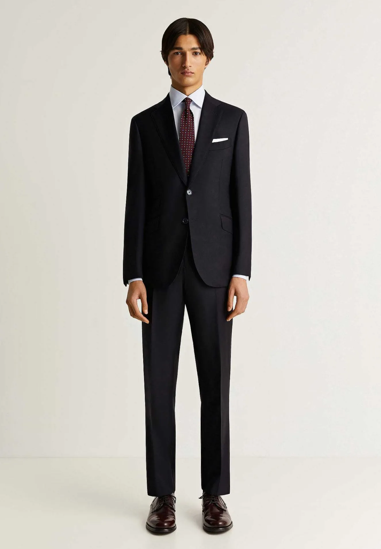 Scalpers Suits<Navy Blue Wool Structured Suit
