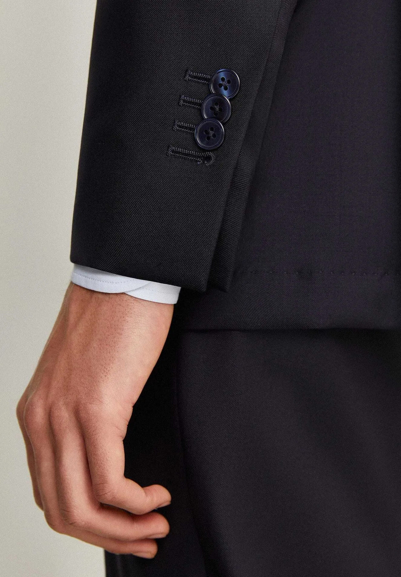 Scalpers Suits<Navy Blue Wool Structured Suit