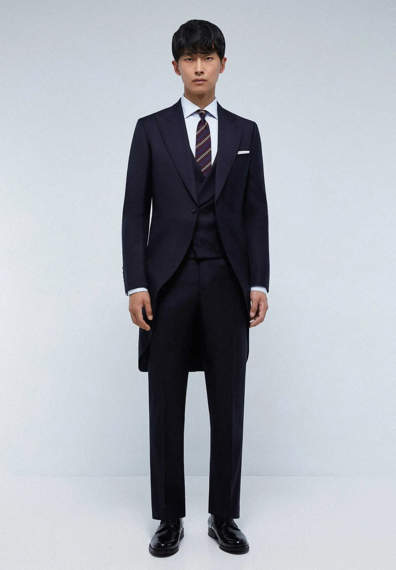Scalpers Suits<Navy Blue Wool Three Piece Jacket