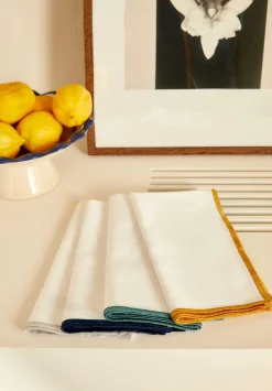 Scalpers Table Linen<Pack Of Linen Napkins With Contrast Edge
