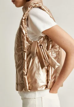 Scalpers Jackets And Trench<Padded Vest With Bow Detail