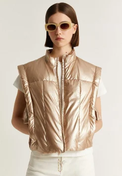 Scalpers Jackets And Trench<Padded Vest With Bow Detail