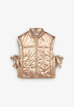 Scalpers Jackets And Trench<Padded Vest With Bow Detail