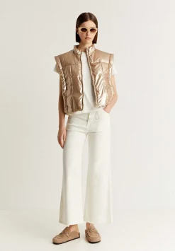 Scalpers Jackets And Trench<Padded Vest With Bow Detail
