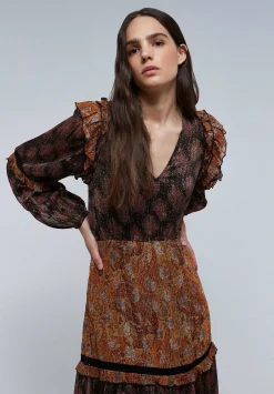 Scalpers Dresses<Paisley Lurex Midi Dress