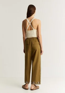 Scalpers Pants<Pants With Ethnic Embroidery Detail