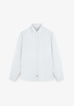 Scalpers Casual<Premium Linen Striped Slim Shirt