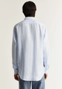 Scalpers Casual<Premium Linen Striped Slim Shirt