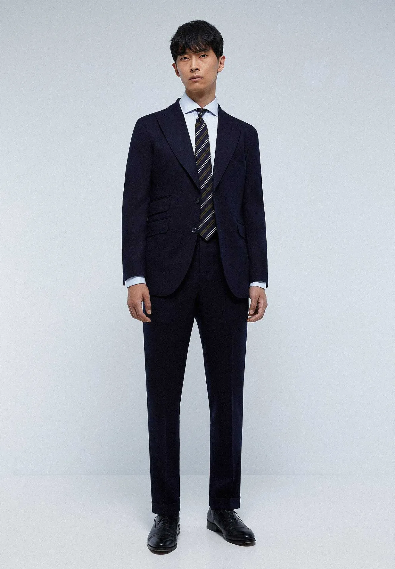 Scalpers Suits<Premium Navy Blue Wool Suit
