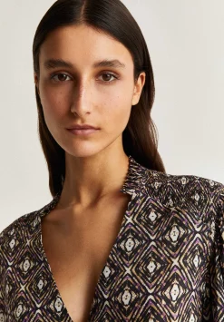Scalpers Shirts<Print Blouse With Lurex Detail
