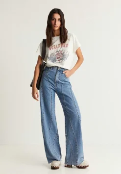 Scalpers T-Shirts And Tops<Print T-Shirt With Strass Detail