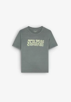 Scalpers Tshirts<Print Washed Effect T-Shirt