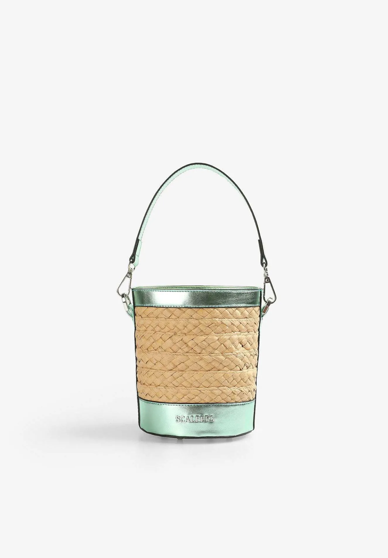Scalpers Fur<Raffia Bucket Bag With Metallic Detail