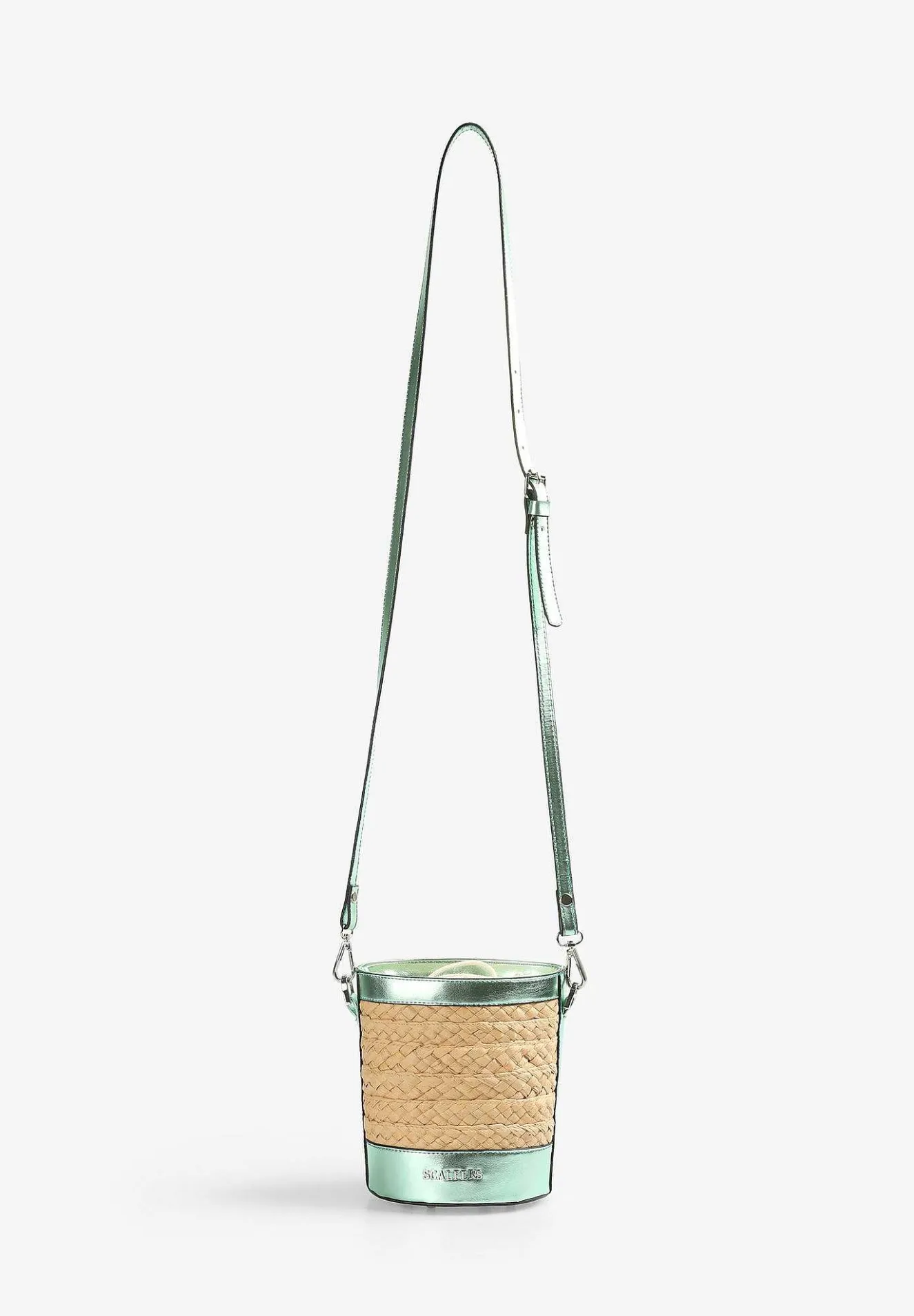 Scalpers Fur<Raffia Bucket Bag With Metallic Detail