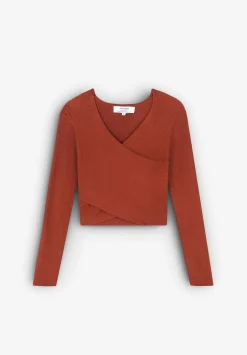 Scalpers Sweaters And Cardigans<Ribbed Knit Cropped Top