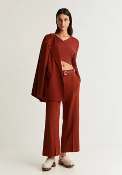 Scalpers Sweaters And Cardigans<Ribbed Knit Cropped Top