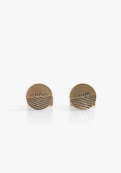 Scalpers Twins<Round Cufflinks Engraved Logo
