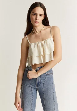 Scalpers T-Shirts And Tops<Ruffled Cropped Top
