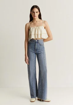 Scalpers T-Shirts And Tops<Ruffled Cropped Top