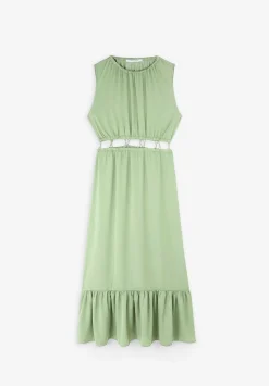 Scalpers Dresses<Satin Midi Dress With Opening Waist