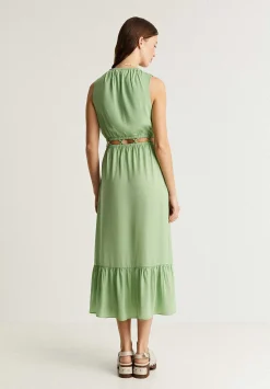 Scalpers Dresses<Satin Midi Dress With Opening Waist