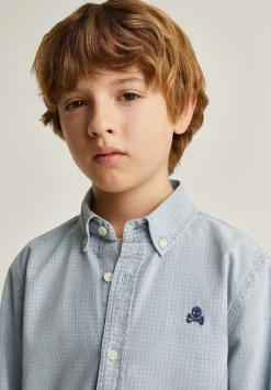 Scalpers Shirts<Skull Checked Denim Shirt
