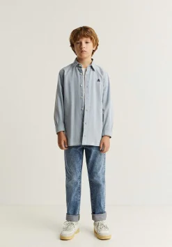 Scalpers Shirts<Skull Checked Denim Shirt