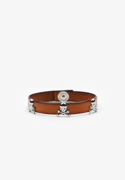 Scalpers Imitation Jewelry<Skull Leather Bracelet
