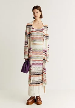 Scalpers Skirts<Striped Crochet Midi Skirt