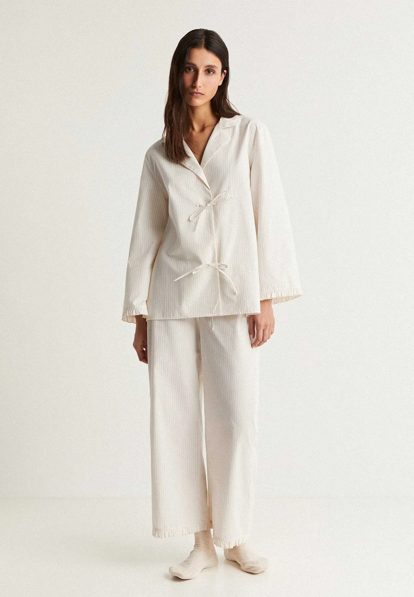 Scalpers Pajamas<Striped Pajamas With Bow Detail
