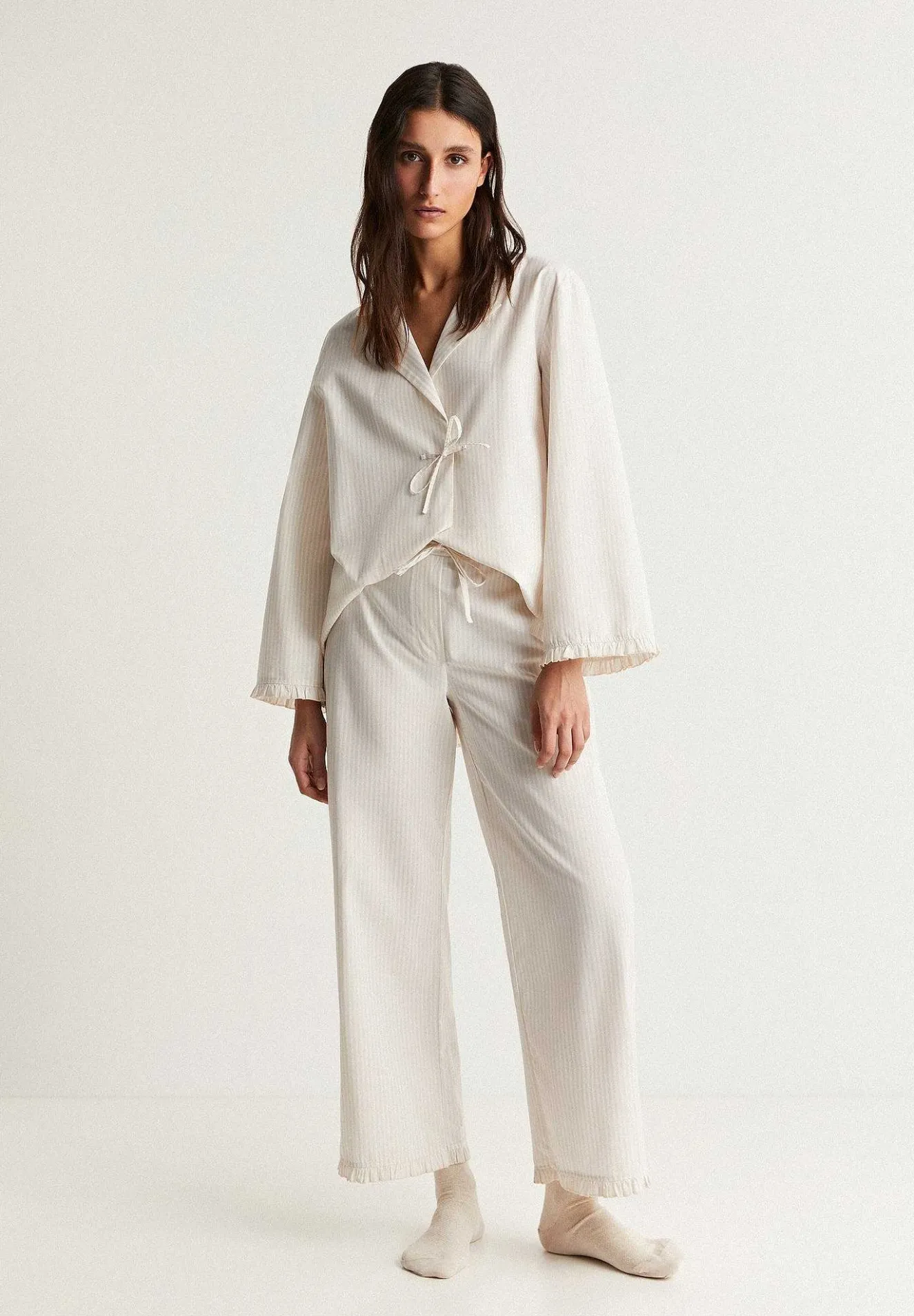 Scalpers Pajamas<Striped Pajamas With Bow Detail