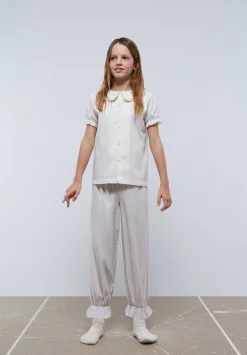 Scalpers Pajamas<Striped Pajamas With Embroidered Strip Neck