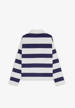 Scalpers Sweatshirts<Striped Polo Sweatshirt With Drawstring Neck