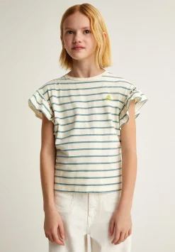 Scalpers Tshirts<Striped Ruffle Sleeve T-Shirt