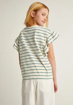 Scalpers Tshirts<Striped Ruffle Sleeve T-Shirt
