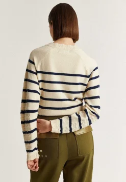Scalpers Sweaters And Cardigans<Striped Sweater With Knit Detail